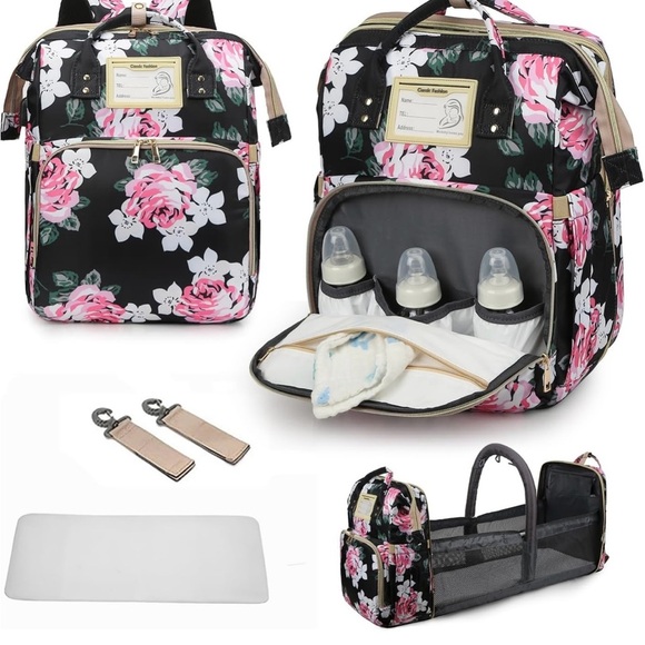 Diaper Bag Large Capacity Bags Floral Durable with Changing Station for Baby-NWT - Picture 1 of 16